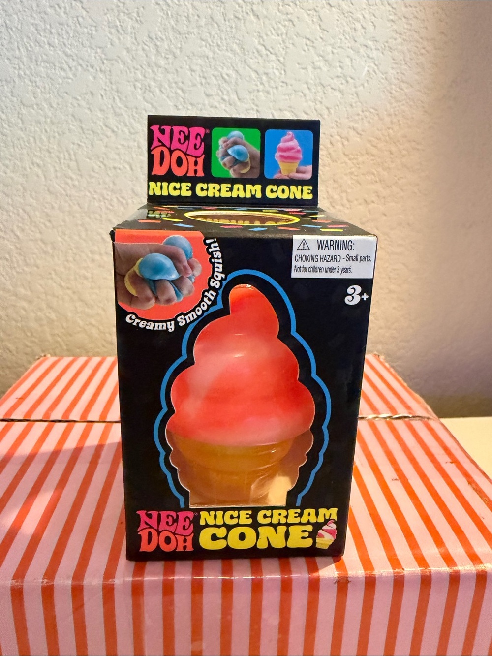 🍦🧡🍦NeeDoh 🍦🧡🍦”NICE CREAM CONE” Sensory Toy - Orange🍦🧡🍦